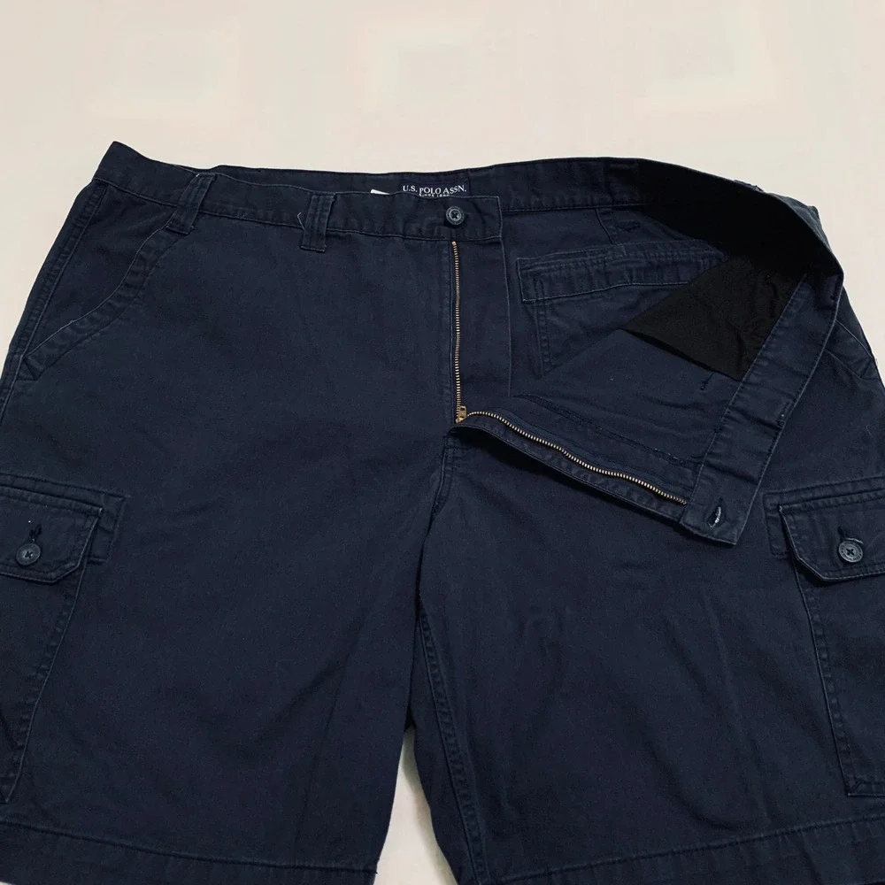 U.S. Polo Assn. Cargo Shorts Men's Size 52 Navy Blue 100%‎ Cotton 11